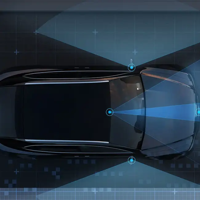 Auto in der Draufsicht mit digitalen Effekten