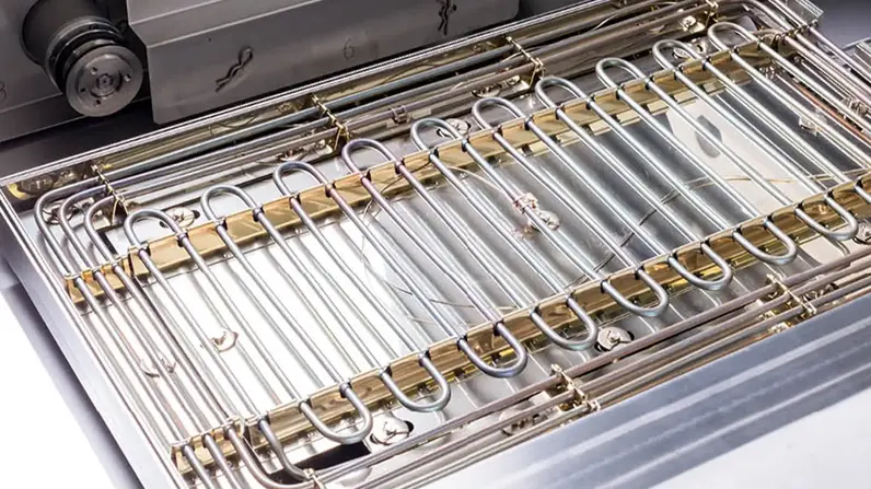 Perspective view of the heating element of a VON ARDENNE heating control system for heating substrates for the coating process in vacuum.