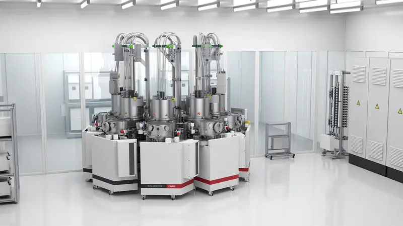 Perspective view of a VON ARDENNE cluster system.