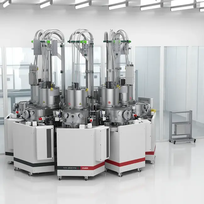 Perspektivische Darstellung eines VON ARDENNE Clustersystems.