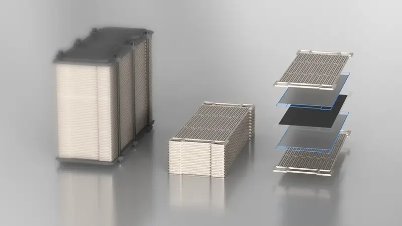 Bipolar Plate Stack on glossy surface